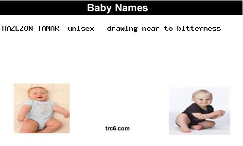 hazezon-tamar baby names